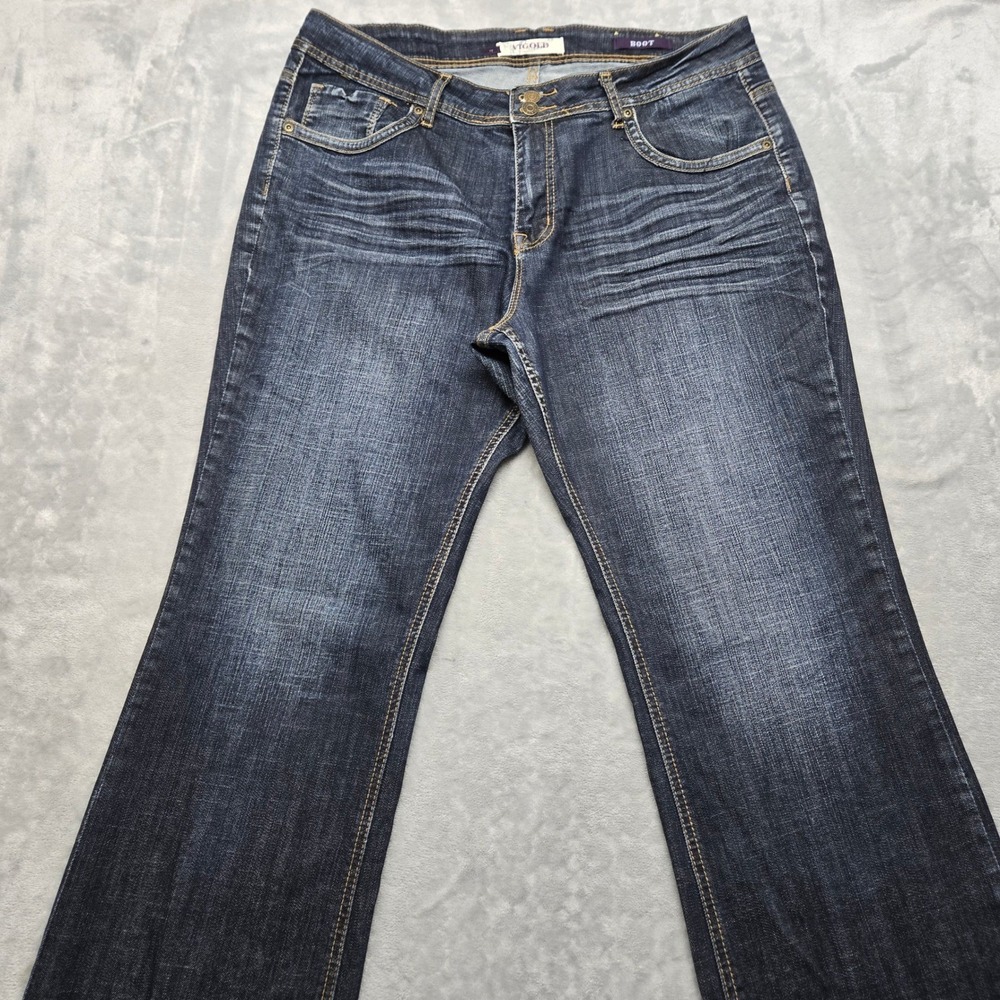 Vigold Bootcut Jeans Womens 17 Dark Wash Stretch Denim VGD-P4306T‎ Double Button